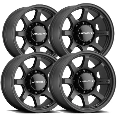 (Set Of 4) Vision 351 Flow 17x8 5x120 +30mm Satin Black Wheels Rims 17  Inch • $687.96