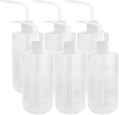 6 Pcs Plastic Safety Wash Bottle Lab Squeeze Bottle 500ml LDPE Squirt Bottles • $24.82