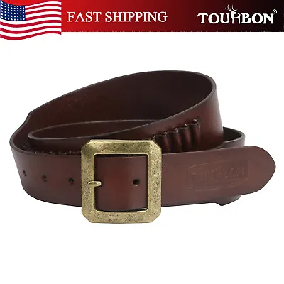 TOURBON Real Leather .17/.22 Caliber Cartridge Bandolier Ammunition Belt Man USA • $42.99