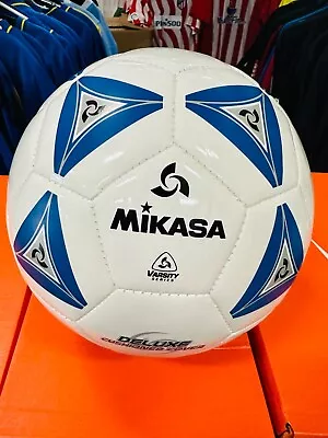 Mikasa Varsity Series Deluxe Cushioned Cover White Blue Size 5 Pelota Futbol #5 • $29.99