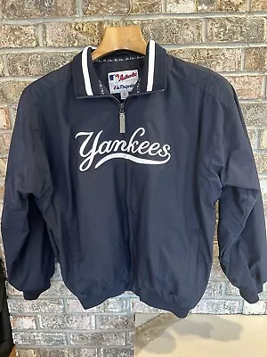 MLB Authentic Collection Majestic Blue Full Zip New York Yankees Jacket Youth XL • $39.99