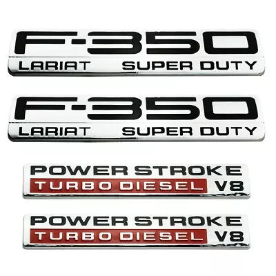 4x 05-07 F350 Lariat Super Duty Fender Emblem PowerStroke Turbo Diesel V8 Bagde • $49.99