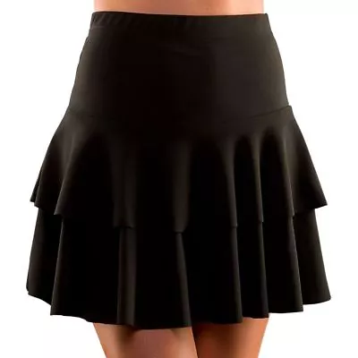 Ladies 1980s Fancy Dress Black Ra Ra Skirt 80s Stretch RaRa Skirt New • $13.68