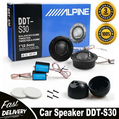 Pair Alpine DDT-S30 360W 2.5CM 1  Soft Dome Balanced Car Audio Speakers Tweeters • $13.89