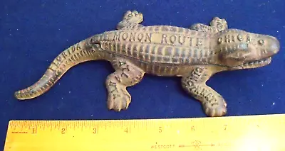 Cast Iron Monon Route Railroad Alligator Gator Match Box Holder Coin Dish Train • $15