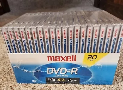 Maxell DVD+R Data-Video Up To 4X 4.7GB 2Hrs  20Pk  With Cases - New SEALED • $27.99