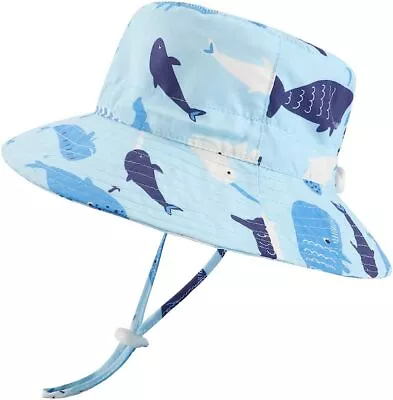 Baby Girls Boys Toddler Sun Hat UPF 50+ Summer Bucket Hat Adjustable Fisherman • £5.99
