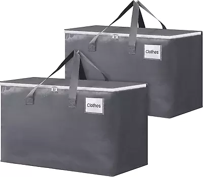 Large Moving Boxes With Zippers & Handles Moving Supplies With Lids 125L 2 Pack • $22.17