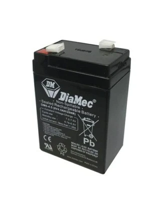 DiaMec 6V 4.5Ah SLA  Battery Discharge Current 20 Hr Rate 200mA 12.0hr  • $27.95