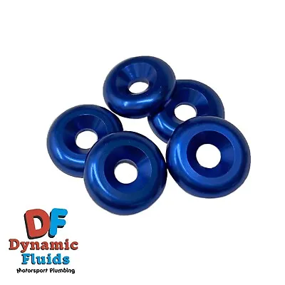 M5 M6 M8 Aluminium Countersunk Washers Anodised Blue - Black CNC Machined Metric • £5.49