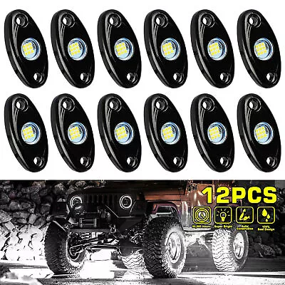 White 12 Pods CREE LED Rock Underbody Lights For JEEP Offroad Truck ATV UTV Boat • $49.89