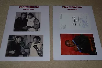 Frank Bruno World Heavy Weight Champion Hand Signed Autographs X 2 • $18.64