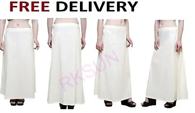 £13.08 • Buy Readymade WOMEN Saree Petticoats Cream (Free Size) 01 PCS