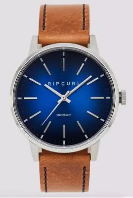 Rip Curl Mens DRAKE LEATHER Surf Waterproof WATCH New - A3310 Deep Blue • $209.99