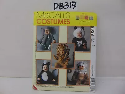 Mccall's Sewing Pattern Uncut Costumes 8938 Toddler Sz 3 Lion Monkey Skunk Bear • $12.99