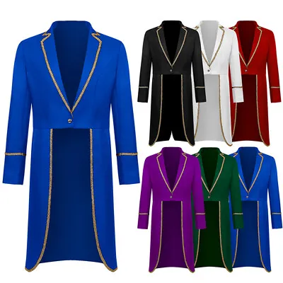 Vintage Mens Top Coat Jacket Suit Blazer Swallow-tailed Punk Fancy Dress Party • $29.56