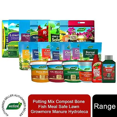 Westland Potting Mix Compost Bone Fish Meal Safe Lawn Horse Manure?Rose Liquid • £17.39