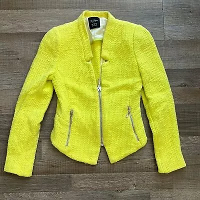 Zara Trafaluc Tweed Neon Lime Blazer Size XS • £71.24