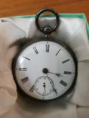 1883 Vintage Antique Silver Gents Fusee Pocket Watch With Fleur-de-lis Handles • $250