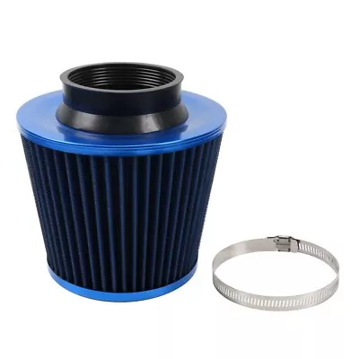 Blue 3  76mm High Flow Inlet Cold Air Intake Cone Replacement Dry Air Filter • $14.68