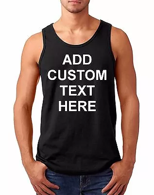 Mens Tank Top Custom Personalized Shirts Your Own Text Business Name Gift Shirt • $13.49