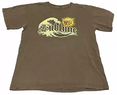 Vintage Sublime Sun Wave T Shirt Sz L Surf Ska Punk Long Beach Band Anvil Tag • $39.99