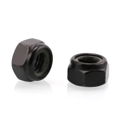 M2 M2.5 M3 M4 - M10 Black Zinc Hexagon Nut Hex Nylock Locknut With Nylon Insert • $2.19