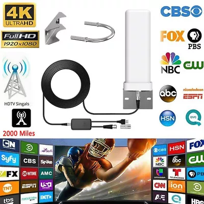 6000 Miles HDTV 1080P Outdoor HD 4K Digital TV Antenna 360° Signal Amplified US • $14.69