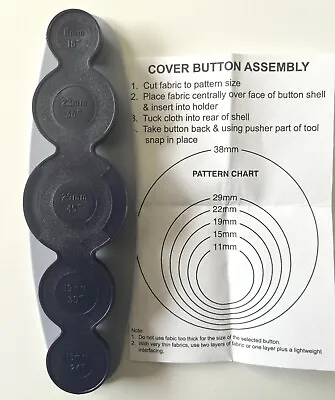 Self Cover Button Press Tool Metal Or Plastic 5 Sizes - 11 15 19 22 29mm • £3.99