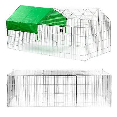 Large Enclosed Pet Playpen Run Puppy Dog Cat Rabbit Foldable Metal Chicken Fence • £31.49