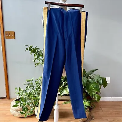 US ARMY Blue Mess Dress High Waist Pants Trousers Needs Suspenders 34 W X 29 L • $20