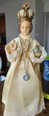 Vintage Infant Of Prague Large 17  Chalkware Catholic Jesus Statue • $134.99