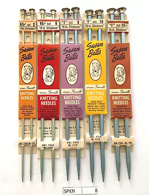 Vintage Susan Bates 10  Knitting Needles Metal Aluminum Sizes 2 6 9 10 10.5 • $29