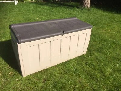 £35 • Buy Keter De-Lux Garden/outdoor Storage Box WITH SEAT 340L Beige/brown Lockable 