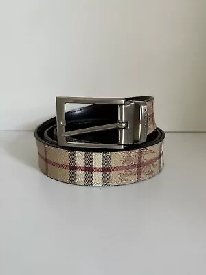 £80 • Buy Men’s Burberry Nova Check Leather Belt 42 / 105