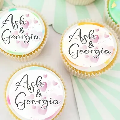 Engagement Wedding Love Pre-cut Edible Icing Cupcake Or Cookie Toppers • $16