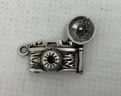 Vtg STERLING Silver Old CAMERA Bracelet CHARM Necklace PENDANT Film Flash • $16