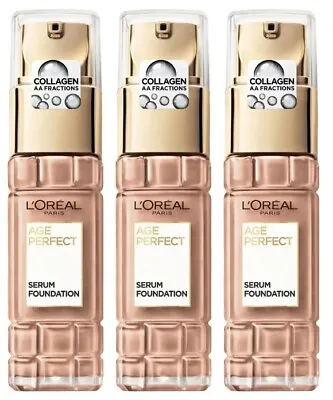 L'Oreal Age Perfect Serum Foundation SPF24 30ml 270 AMBER BEIGE - 3 Pack • £37.22