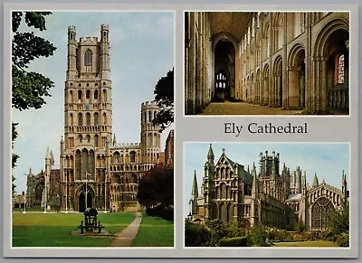 Scenes Of Ely Cathedral  Cambridgeshire England Multiview Postcard • £5