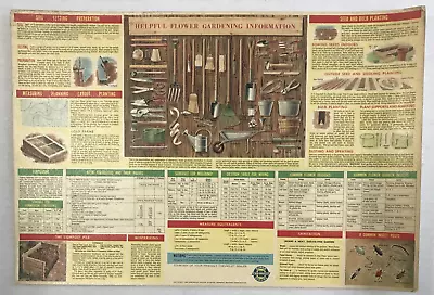 Super Service Chevy Dealer Promo Chart-helpful Flower Gardening Info-vtg 1954 • $25.99