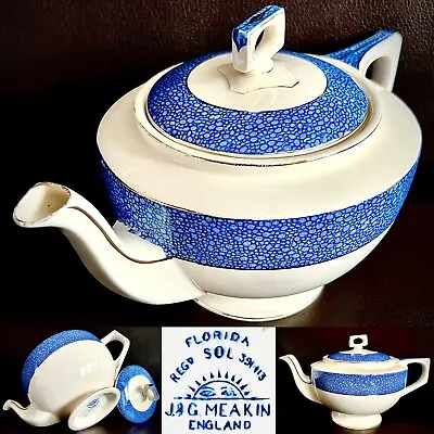 Rare Antique (1902) Registered Design J & G Meakin “Florida” Teapot (11” 650g) • £275