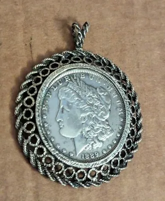 1889 O Morgan Silver Dollar High Grade Semi-KEY Date Mounted In Sterling Bezel • $329.11