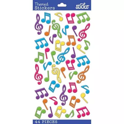 Stickers Sticko Puffy Music Notes Colorful Bright Pink Purple Blue Green • $3.49