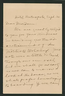 Samuel L.  Mark Twain  Clemens - Autograph Letter Signed 9/30 • $4500