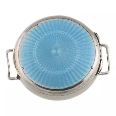 £300 • Buy Antique SILVER & GUILLOCHE ENAMEL Compact Bracelet Powder Charles S Green 1923