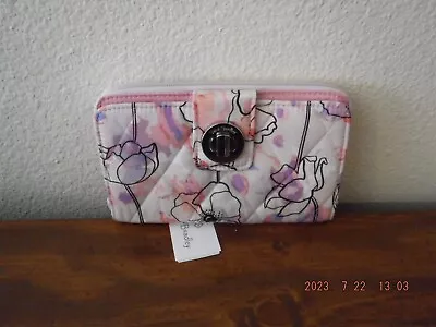 Vera Bradley Ultralight Rfid Turnlock Wallet In Anemone Watercolor Nwt • $29.95