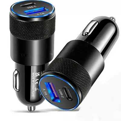 2 Port PD USB-C Fast Charging Car Charger Adapter For IPhone 14 13 12 11 Samsung • $4.98