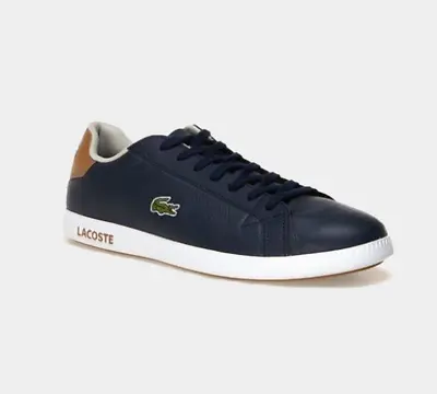 £74.99 • Buy Lacoste Mens Graduate LCR3 118 1 SPM NVY/LT BRW Leather Trainers UK 6-11