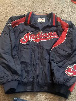 Majestic Collection Authentic Cleveland Indians Jacket Mens 2XL Vintage • $75