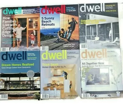 DWELL Magazine Various Issues 2001-2007 Six Issues Modern Architecture & Design • $29.99